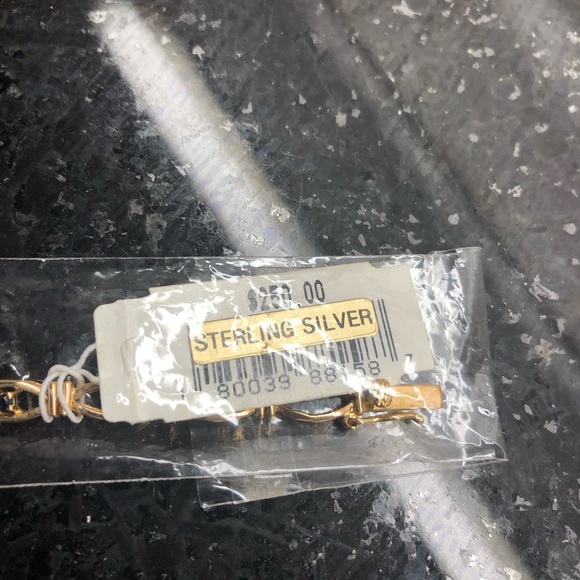 This Silver Gold plated Bracelet with diamond and sapphire accents is Beautiful. - Picture 12 of 12